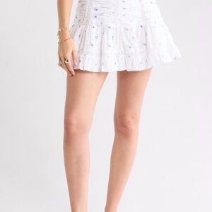 Abound White Mini Skirt with Blue Floral Print